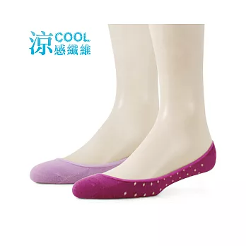 【 PuloG 】涼感超低跟防滑隱形襪-2雙入粉紫/葡萄紫