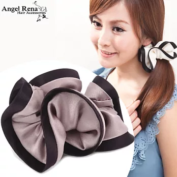 【Angel Rena】韓國製˙諾薇雅綢緞滾邊大腸圈髮束-淺紫˙深紫邊