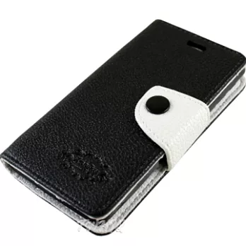 KooPin HTC Desire U (微笑機)雙料縫線 側掀(立架式)皮套伯爵黑