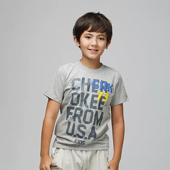 【C.H.K.】男童字母印花T恤120淺麻灰