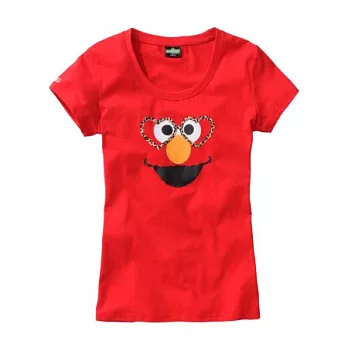 【CACO】芝麻街豹紋眼鏡ELMO短TM紅