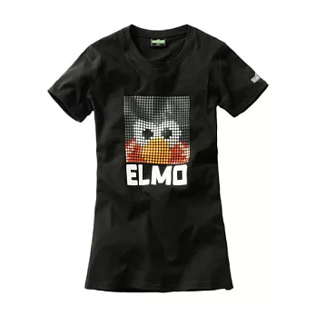 【CACO】芝麻街ELMO亮油馬賽克短TL黑色