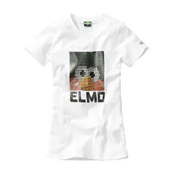 【CACO】芝麻街ELMO亮油馬賽克短TL白色