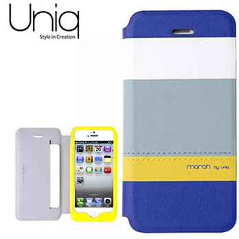 Uniq March系列iPhone5真皮皮套沁藍微風