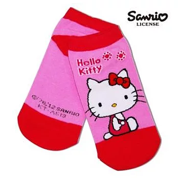【SANRIO三麗鷗】凱蒂貓HELLO KITTY經典系列直版襪 KT-A513 (15-22cm) x 1入中粉/紅