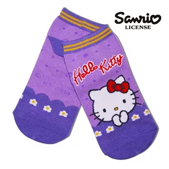 【SANRIO三麗鷗】凱蒂貓HELLO KITTY點點系列直版襪 KT-A514 (15-22cm) x 1入紫色