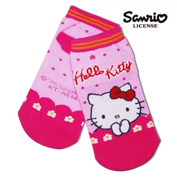 【SANRIO三麗鷗】凱蒂貓HELLO KITTY點點系列直版襪 KT-A514 (15-22cm) x 1入 淺粉/桃