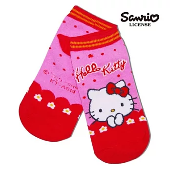 【SANRIO三麗鷗】凱蒂貓HELLO KITTY點點系列直版襪 KT-A514 (15-22cm) x 1入 中粉