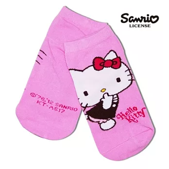 【SANRIO三麗鷗】凱蒂貓HELLO KITTY可愛系列直版襪 KT-A517 (15-22cm) x1入 中粉