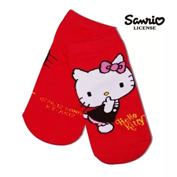 【SANRIO三麗鷗】凱蒂貓HELLO KITTY可愛系列直版襪 KT-A517 (15-22cm) x1入 深桃