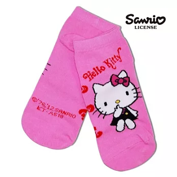 【SANRIO三麗鷗】凱蒂貓HELLO KITTY小傻瓜系列直版襪 KT-A518 (15-22cm) x 1 入中粉