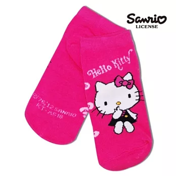 【SANRIO三麗鷗】凱蒂貓HELLO KITTY小傻瓜系列直版襪 KT-A518 (15-22cm) x 1 入深粉