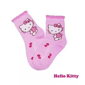 【SANRIO三麗鷗】凱蒂貓HELLO KITTY俏皮系列童襪 KT-A749 (19-21cm) x 1 入 淺粉