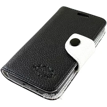 KooPin Samsung Galaxy S4 Mini (i9190) 雙料縫線 側掀(立架式)皮套伯爵黑