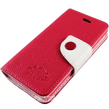 KooPin SONY Xperia SP (C5302) 雙料縫線 側掀(立架式)皮套蜜桃紅