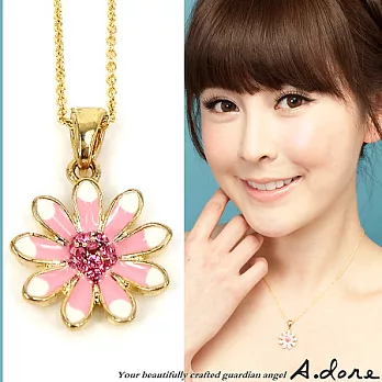 【A.dore】薇拉太陽花˙水晶花朵項鍊(粉色系)