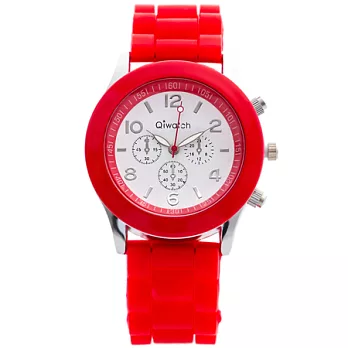 Watch-123 夏天的風-銀白馬卡龍雙色腕錶(玫瑰紅)