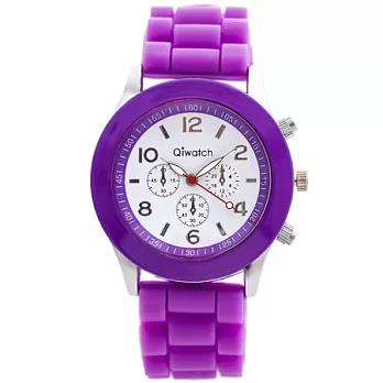 Watch-123 夏天的風-銀白馬卡龍雙色腕錶(桔梗紫)