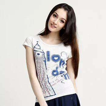 【Bés Carol】女式倫敦短袖T恤S中麻灰