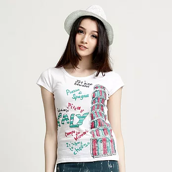 【Bés Carol】女式義大利短袖T恤S白