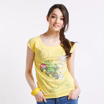 【Bés Carol】女式自由鸚鵡短袖上衣M嫩黃