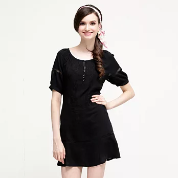 【C.H.K.】女式金魚繡花上衣M黑