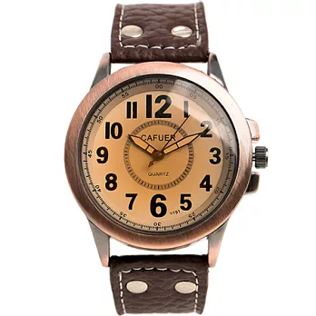 Watch-123 日光機場-春日新寵復古銅色腕錶x褐色帶