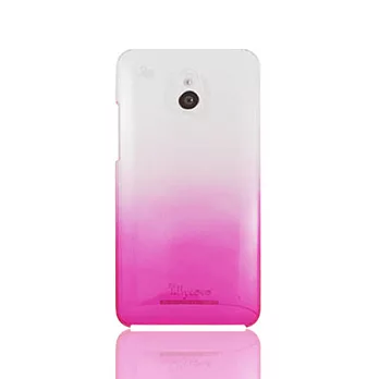 Lilycoco HTC One mini 漸層透明亮面防刮保護殼粉色