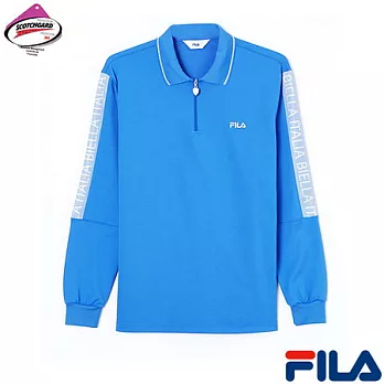FILA男仕半開襟經典POLO衫 1POM-5442-LP-L運動藍