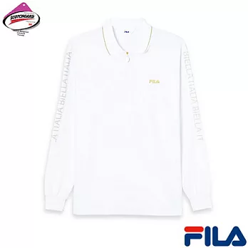 FILA男仕半開襟經典POLO衫1POM-5442-WT-XL經典白