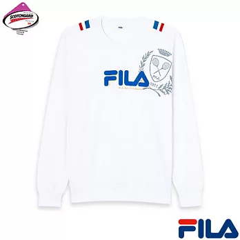 FILA男仕活力休閒衫1TEM-5401-WT-XL經典白