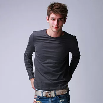 【C.H.K.】男式經典圓領T恤M深灰