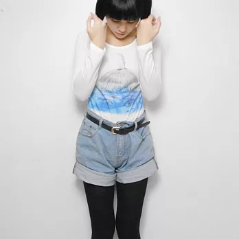 【Ian Design】孤島 長袖T 純天然 100% 有機棉 Organic Cotton M白色