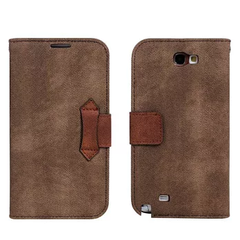 【BIEN】SAMSUNG Note II 愛丹寧牛仔可立保護皮套 (咖啡)