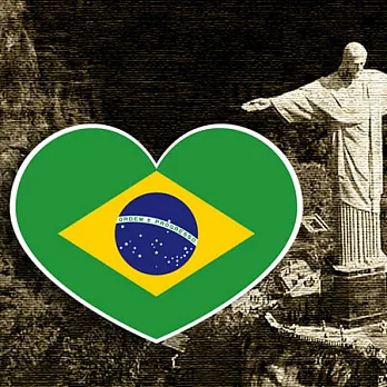 【國旗商品創意館】巴西國旗愛心形抗ＵＶ、防水貼紙2入／Brazil／世界多國款可選購