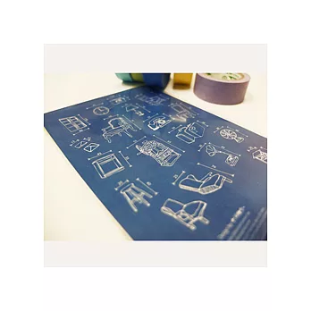 藍晒家俱古玩貼紙