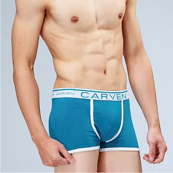 【CARVEN】彈力素色運動平口褲 -湖水綠L湖水綠