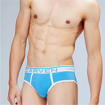 【CARVEN】彈力素色運動三角褲 -水藍色L水藍色