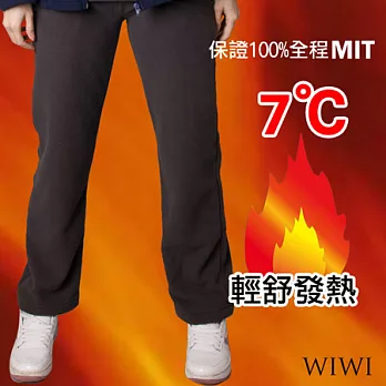 【WIWI】100%MIT輕盈雙面搖粒絨暖氣發熱休閒褲(銀河灰 女M-XL)M銀河灰