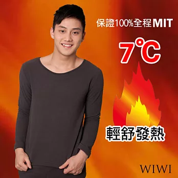 【WIWI】100%MIT輕盈雙面搖粒絨圓領暖氣發熱衫(銀河灰 男M-XL)M銀河灰