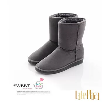 Alice’s Rose基本款百搭短筒內增高雪靴36灰色