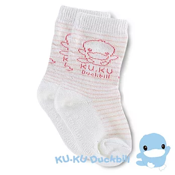 【KU.KU酷咕鴨】酷咕鴨條紋襪-S粉