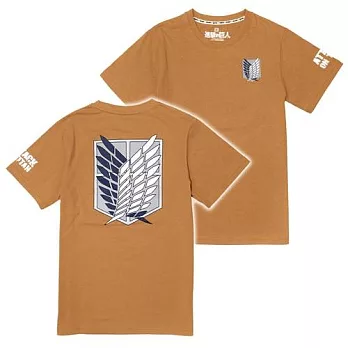 進擊的巨人-潮流T-shirt(調查兵團-卡其)2XL卡其色