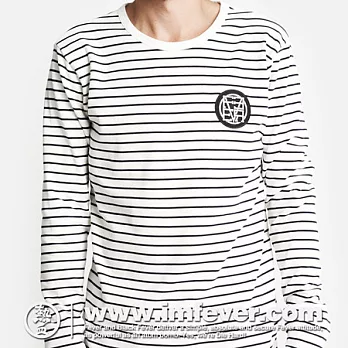 熱血FEVER 直來直往 長袖T恤M白丈青