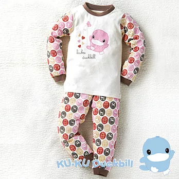 【KU.KU酷咕鴨】秋冬有機棉泡泡套裝-粉90粉