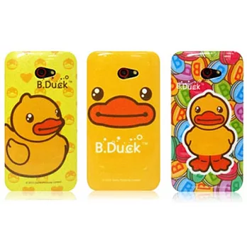 B.Duck黃色小鴨 HTC Butterfly S浮雕水貼殼-黃色大臉鴨