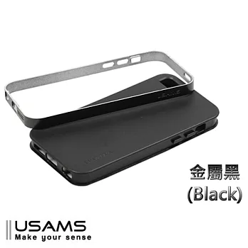 USAMS iPhone 5C 專用 (TPU+邊框)保護套 - 琉光系列 金屬黑