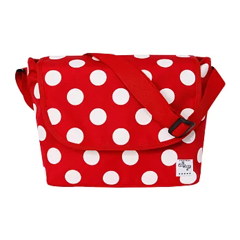 【CACO】點點肩背郵差包紅