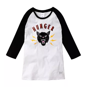 【CACO】MIT 黑豹七分袖T‧情侶款(女)M白