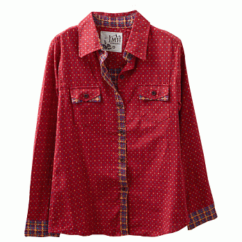 ROSE．簡約無印款繡點襯衫3色 紅系